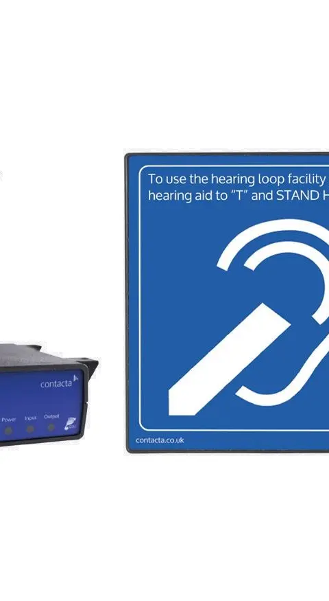Contacta IL-K300-85-00 Above The Counter Loop System With Brass Stem Halo Microphone