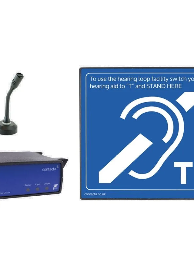 Contacta IL-K300-85-00 Above The Counter Loop System With Brass Stem Halo Microphone
