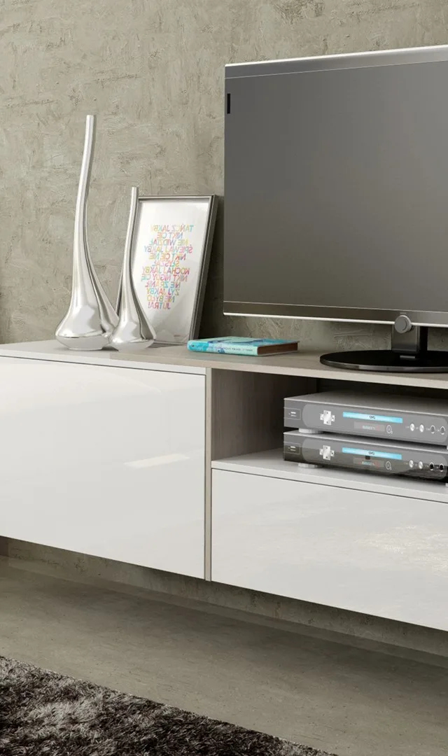 Cama TV Cabinet SIGMA 3 180 White/White Gloss Sonoma Oak