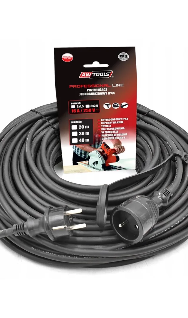 AWTOOLS PROFESSIONAL EXTENSION CABLE 20m 3x2.5mm /IP44 16A/4000W