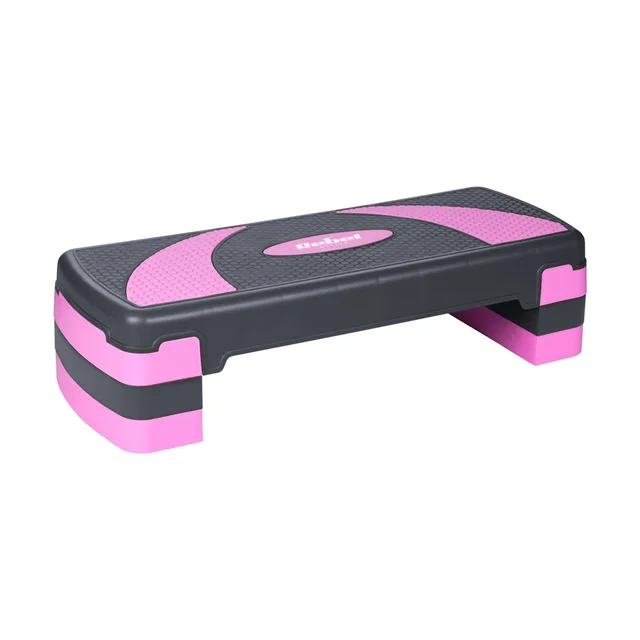 REBEL ACTIVE Step For Aerobics And Fitness Exercises 3 Levels Gray-Purple