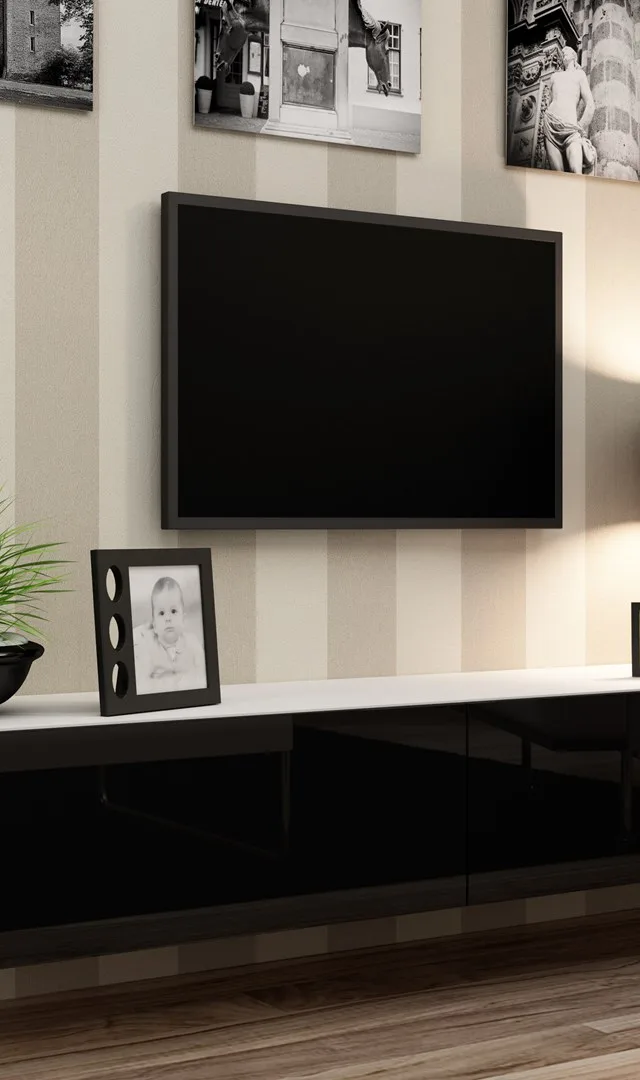 Cama TV Stand VIGO '180' 30/180/40 White/Black Gloss
