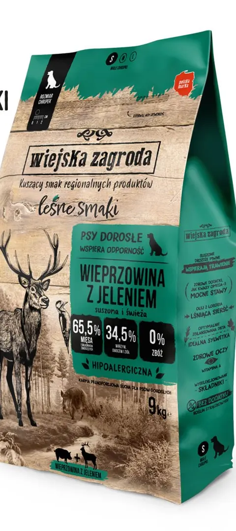 WIEJSKA ZAGRODA Forest Flavors Pork With Venison Crunchy S - Dry Food For Dogs - 9kg