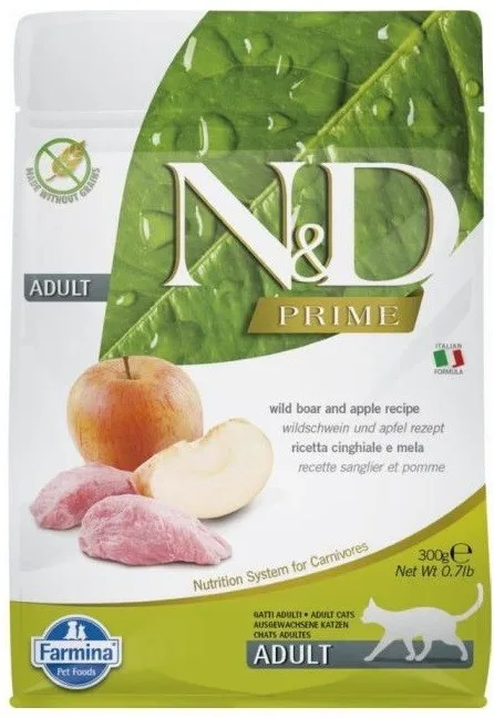 FARMINA N D Prime Cat Boar And Apple Adult - Dry Cat Food - 300 G