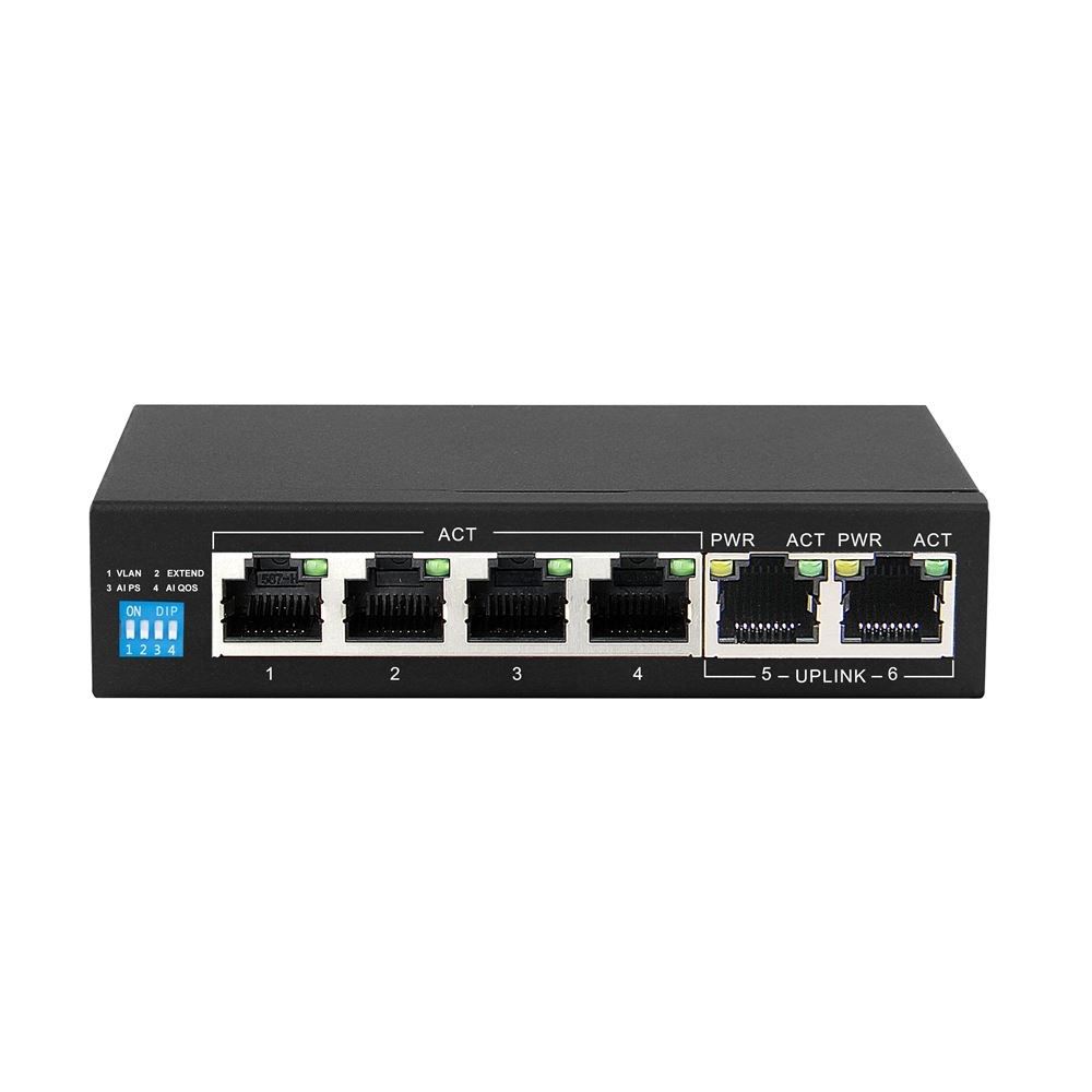 Extralink KRIOS PoE Switch 4x Gigabit PoE/PoE , 2x RJ45 Uplink Gigabit, 60W