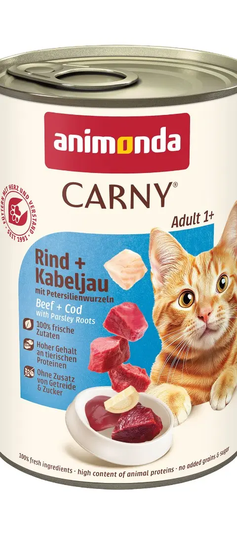 ANIMONDA Carny Adult Beef With Cod And Parsley - Wet Cat Food - 400g
