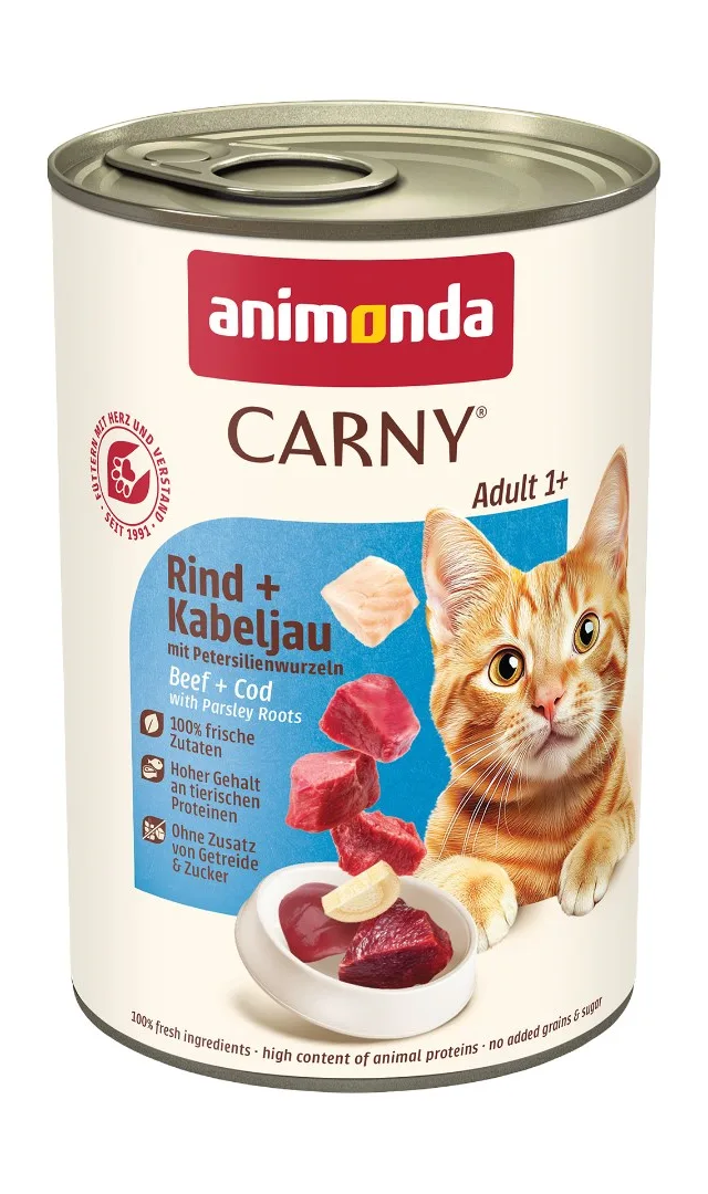 ANIMONDA Carny Adult Beef With Cod And Parsley - Wet Cat Food - 400g