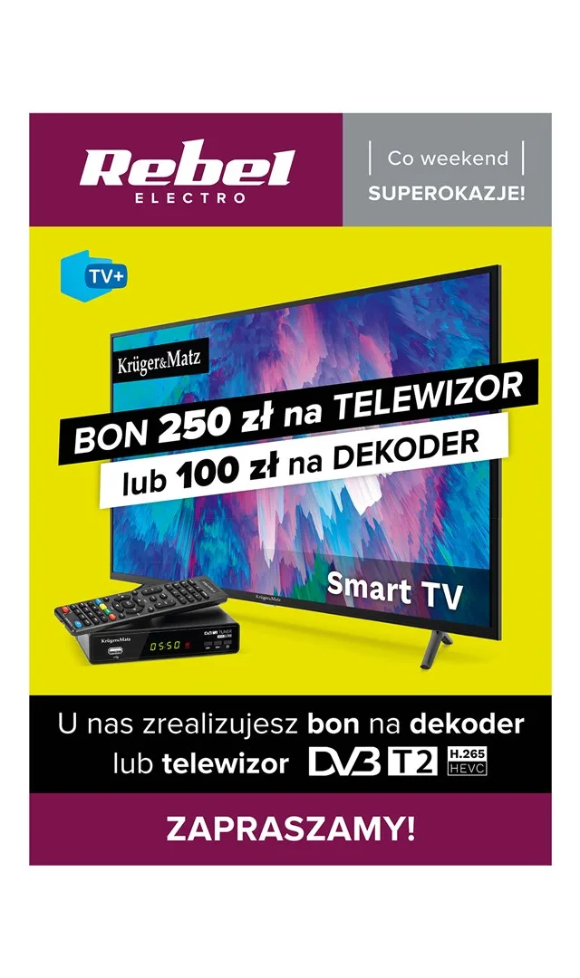 Kruger&amp;Matz poster - TV voucher and set-top box