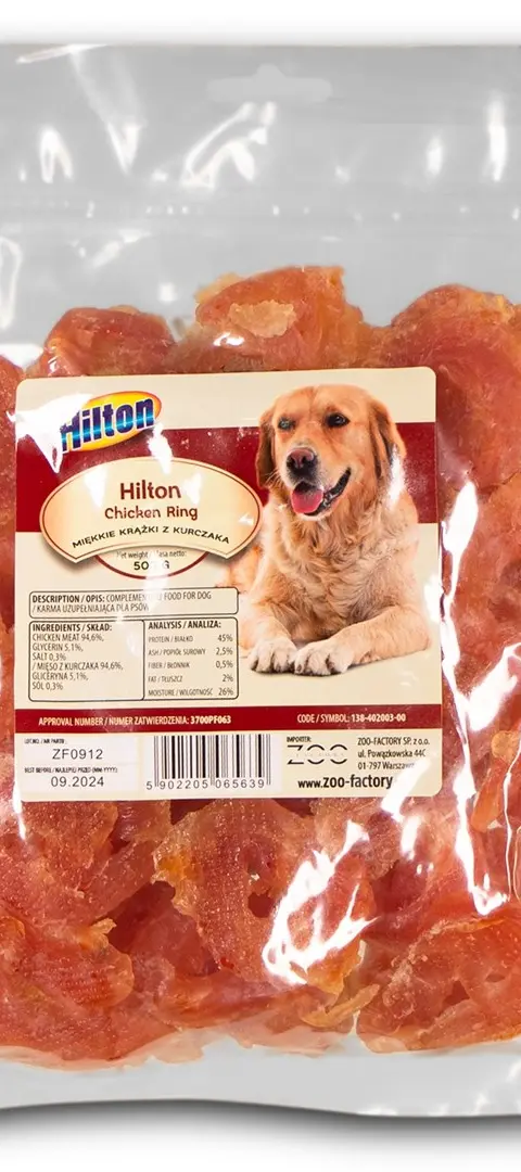 HILTON Soft Chicken Ring - Dog Treat - 500 G