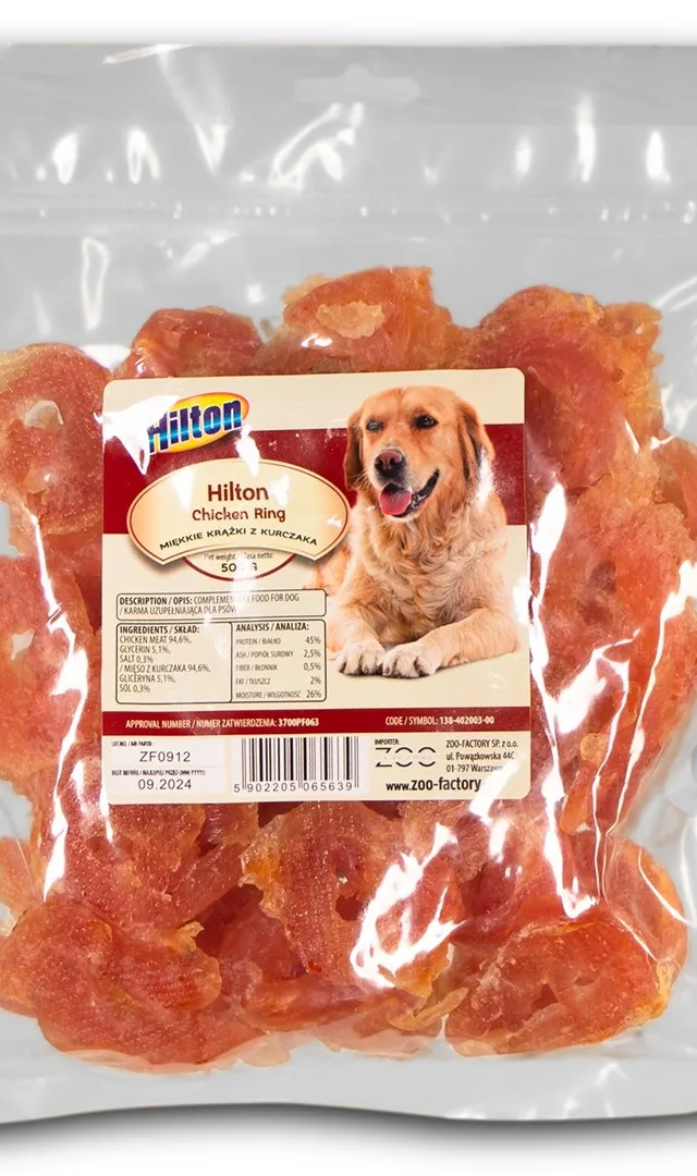 HILTON Soft Chicken Ring - Dog Treat - 500 G