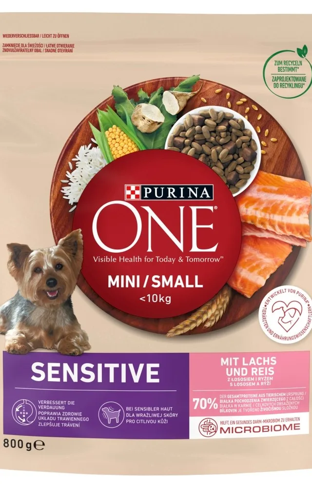 PURINA One Mini/Small Sensitive Salmon Rice - Dry Dog Food - 800 G