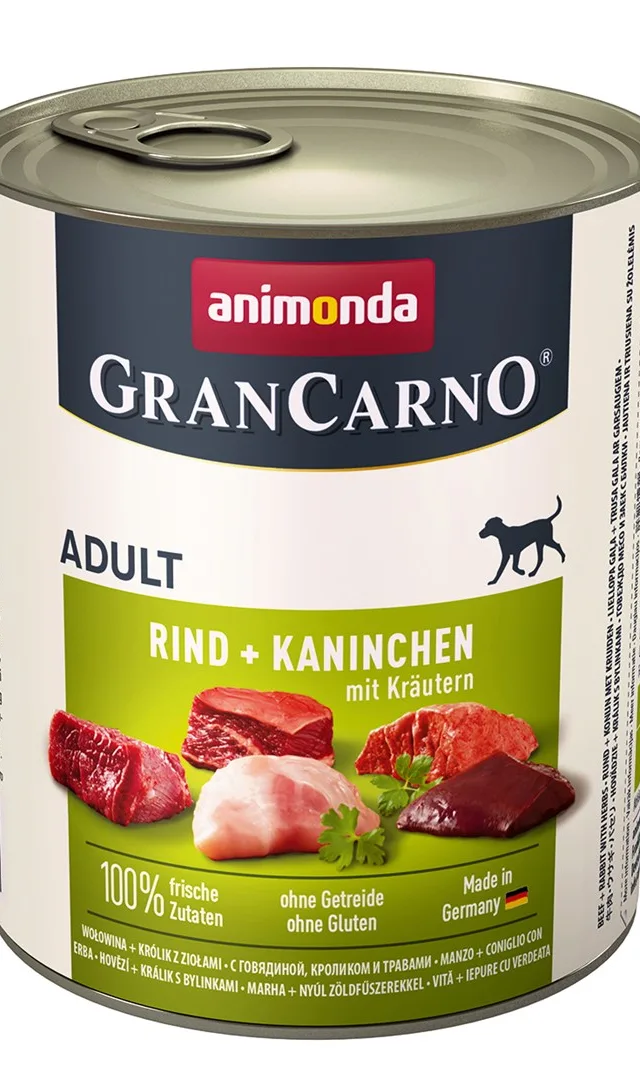 ANIMONDA GranCarno Adult Beef Rabbit And Herbs - Wet Dog Food - 800g