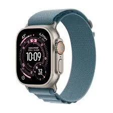 Apple Watch Ultra 3 GPS Cellular 49mm Natural Titanium Case With Light Blue Alpine Loop - Small