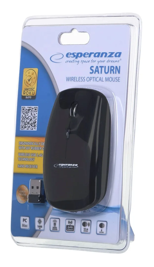 Esperanza EM120K mouse Office RF Wireless Optical 1600 DPI