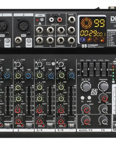DNA QFX6 6-Channel Analog Sound Mixer With Bluetooth