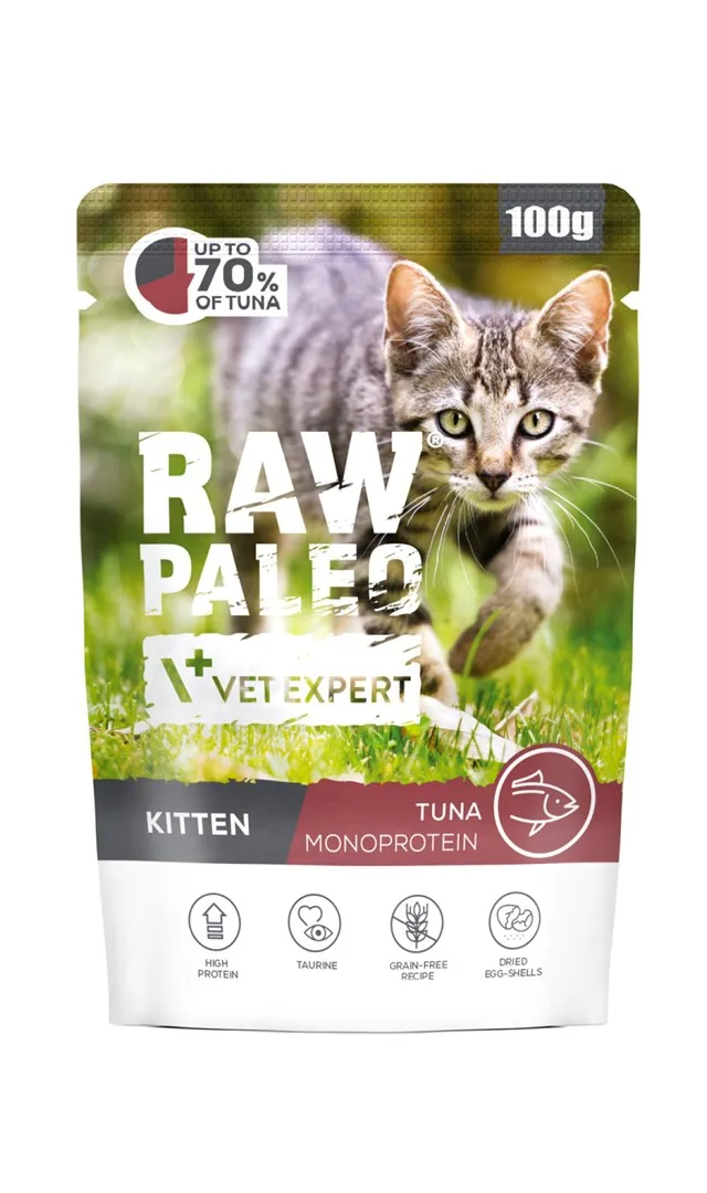 VETEXPERT Raw Paleo Kitten Tuna - Wet Cat Food - 100g