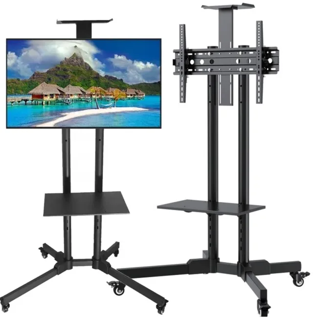 DNA TV STAND Black Steel Floor Stand