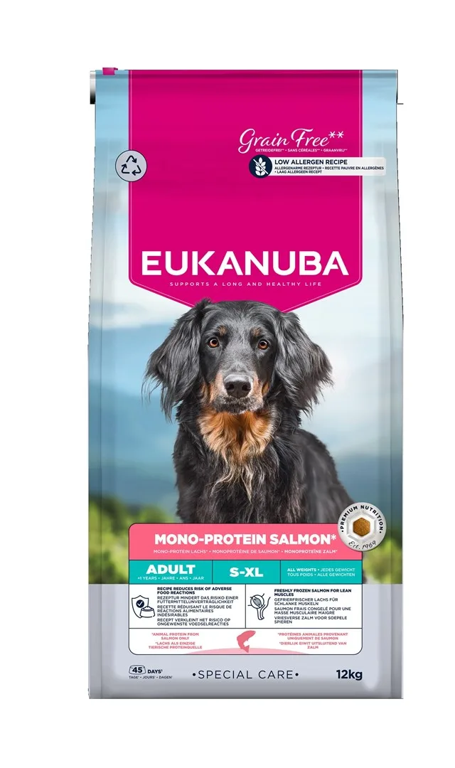 EUKANUBA Special Care Mono-Protein Adult Salmon – Dry Dog Food – 12kg