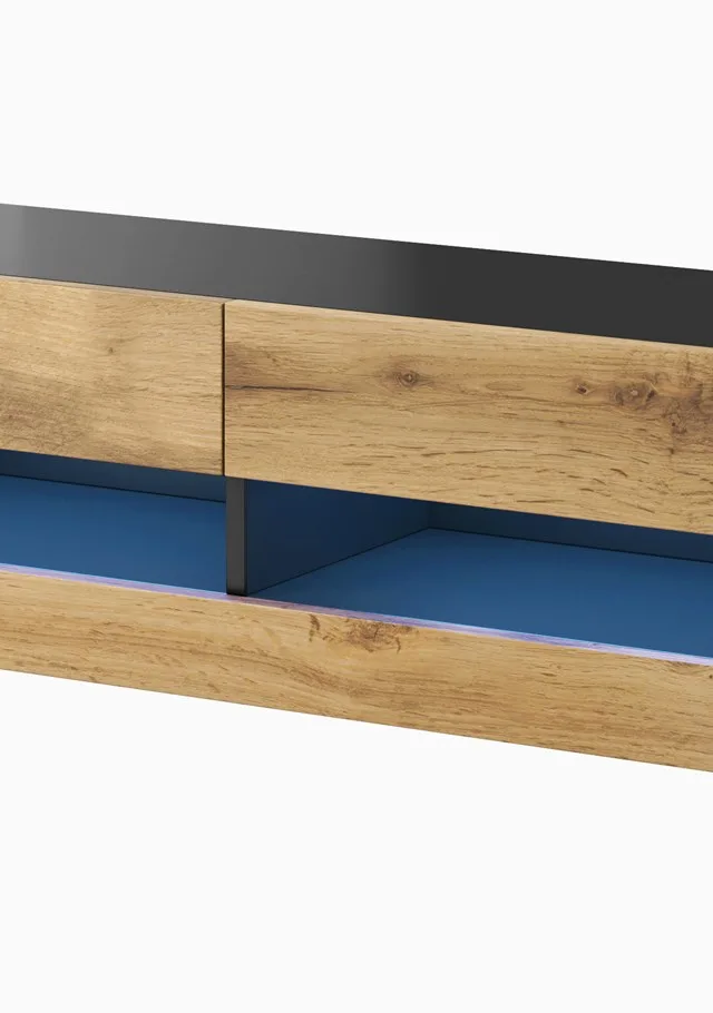 Cama TV Stand VIGO NEW 30/140/40 Black/Wotan Oak
