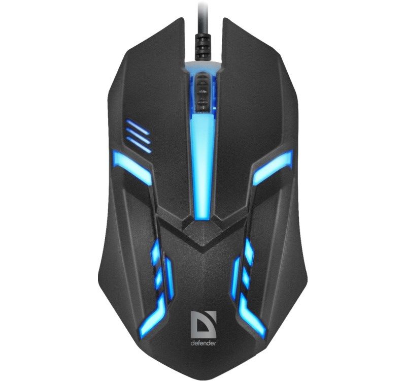 MOUSE DEFENDER CYBER MB-560L BLACK 7 COLORS 1200DPI 3P