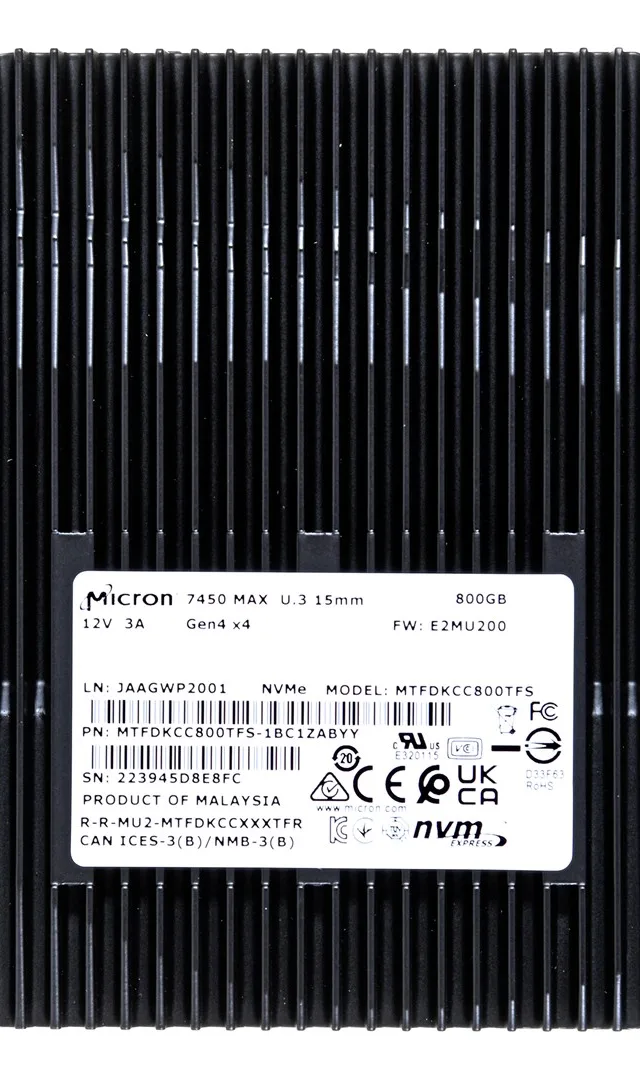 SSD Micron 7450 MAX 800GB U.3 (15mm) NVMe PCI 4.0 MTFDKCC800TFS-1BC1ZABYYR (DWPD 3)