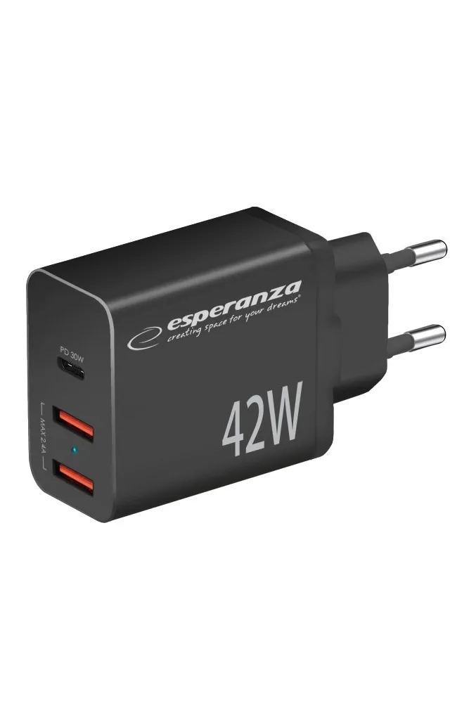 Esperanza EZC106K Mains Charger 42W Black