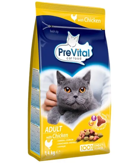 PREVITAL Cat Food Adult With Chicken - Dry Cat Food - 1.4 Kg