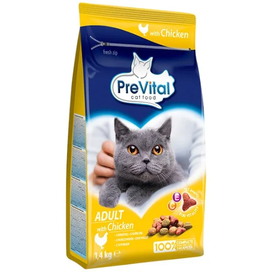 PREVITAL Cat Food Adult With Chicken - Dry Cat Food - 1.4 Kg