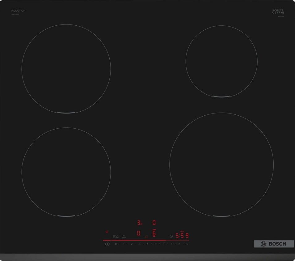Bosch Serie 6 PIE631HB1E 60 Cm 4-Zone Black Built-In Induction Hob