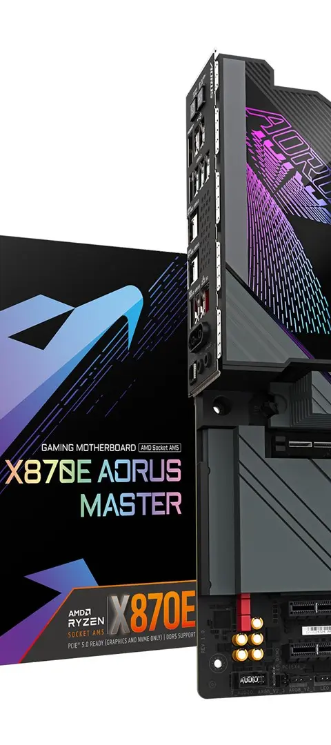 GIGABYTE X870E AORUS MASTER Motherboard - Supports AMD Ryzen 9000 CPUs, 16+2+2 Phases Digital VRM, up to 8600MHz DDR5 (OC), 3xPCIe 5.0 + 1xPCIe 4.0, Wi-Fi 7, 5GbE LAN, USB 4