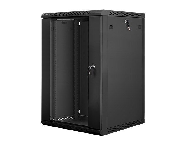 Lanberg WF01-6618-10B rack cabinet 18U Wall mounted rack Black