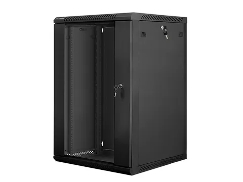 Lanberg WF01-6618-10B rack cabinet 18U Wall mounted rack Black