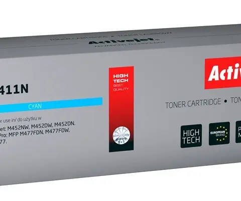 Activejet ATH-F411N Toner cartridge for HP/Canon printers, compatible with HP 410A CF411A; Canon CRG 046 C 1249C002; Supreme; 2,300 pages; cyan