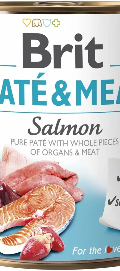 BRIT Paté Meat With Salmon - Wet Dog Food - 800g