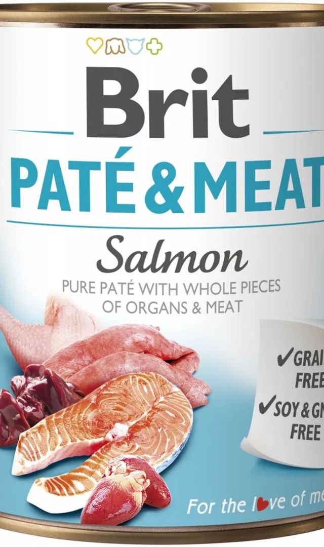 BRIT Paté Meat With Salmon - Wet Dog Food - 800g