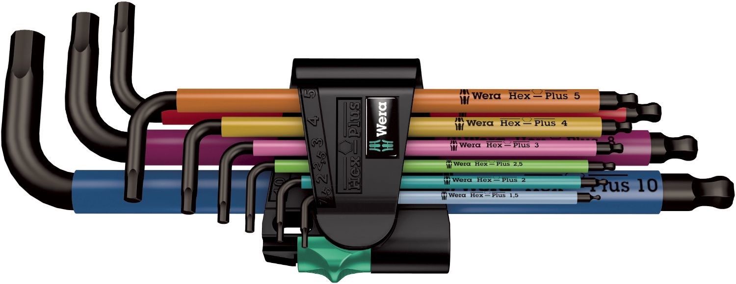 Wera 05022210001 Hex Key L-Shaped Hex Key Set Metric 9 Pc(S)