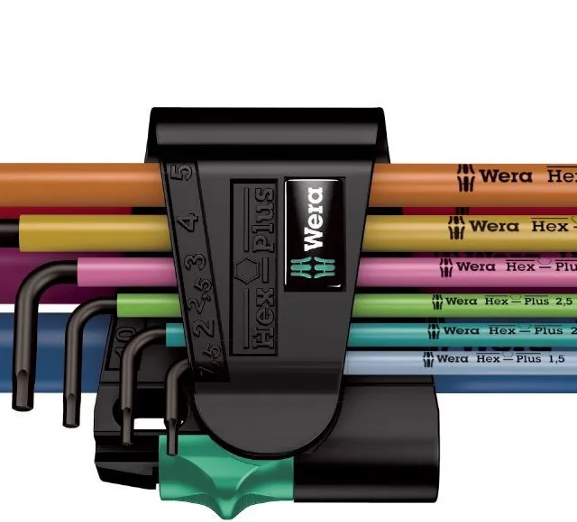 Wera 05022210001 Hex Key L-Shaped Hex Key Set Metric 9 Pc(S)