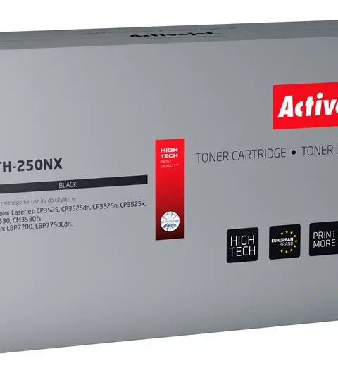 Activejet ATH-250NX toner (replacement for HP 504X CE250X, Canon CRG-723HB; Supreme; 10500 pages; black)