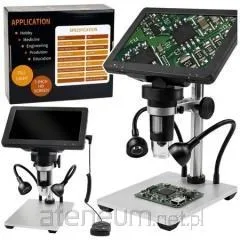 Mikroskop Edukacyjny Cyfrowy Pilot Przewodowy 1200X LCD 7 CALI HD Camera
