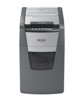Rexel Optimum AutoFeed+ 150M paper shredder Micro-cut shredding 55 dB 22 cm Black, Grey