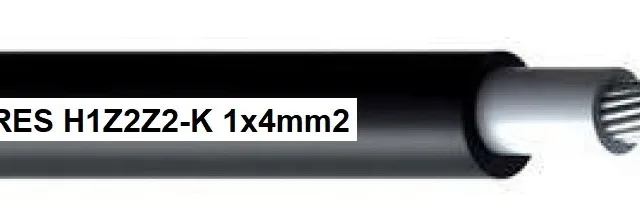 Photovoltaic cable // MG Wires // 1x4mm2, 0,6/1kV black H1Z2Z2-K-4mm2 BK, package 100m