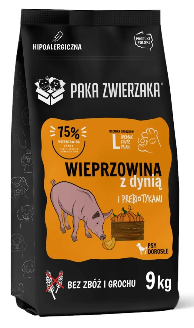 PAKA ZWIERZAKA Pork With Pumpkin L - Dry Dog Food - 9kg