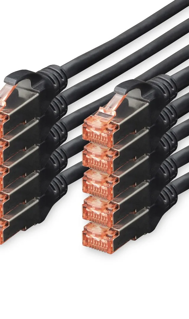 CAT 6 S/FTP patch cable, 10 pieces