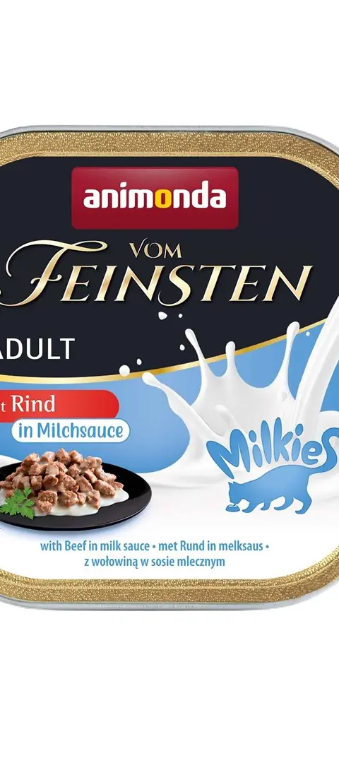 ANIMONDA Vom Feinsten Adult Milkies With Beef In Milk Sauce - Wet Cat Food - 100g