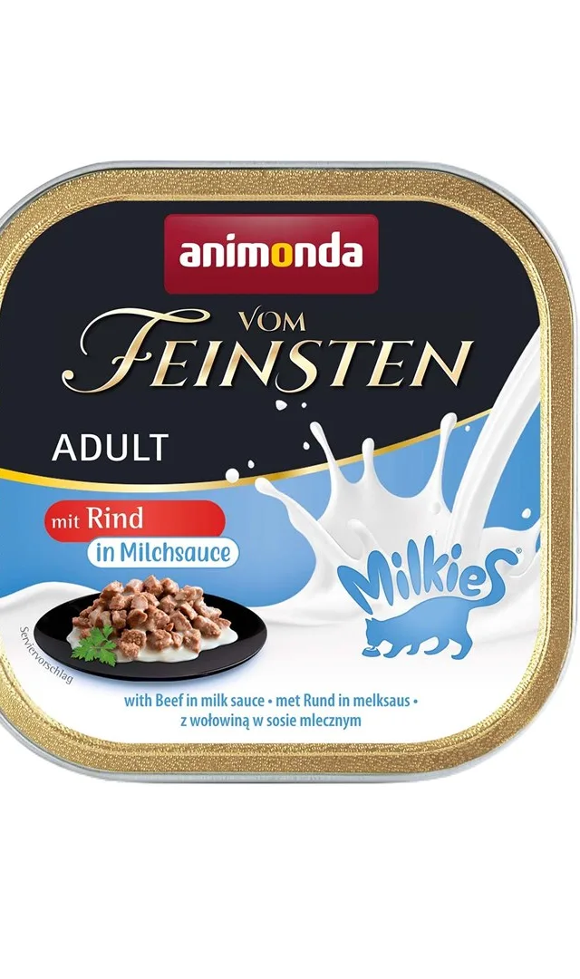 ANIMONDA Vom Feinsten Adult Milkies With Beef In Milk Sauce - Wet Cat Food - 100g