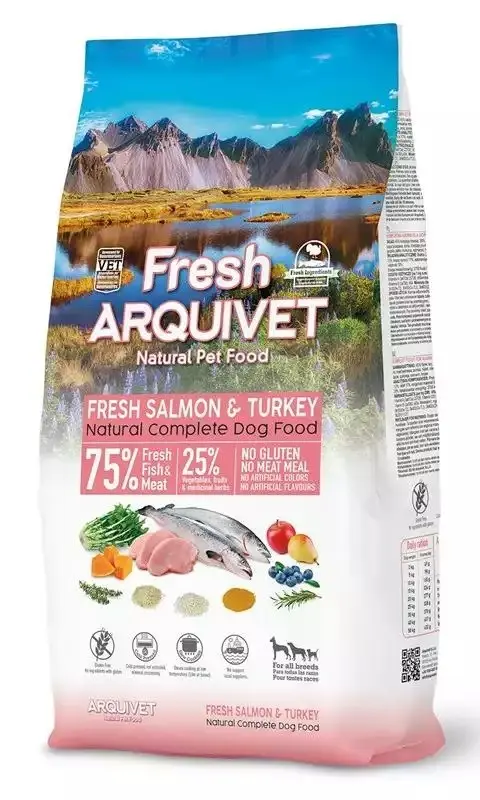 ARQUIVET Fresh Salmon With Turkey - Semi-Moist Dog Food - 10 Kg