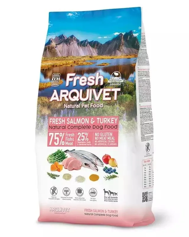 ARQUIVET Fresh Salmon With Turkey - Semi-Moist Dog Food - 10 Kg