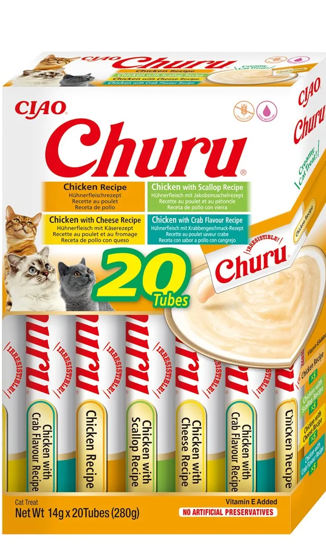 INABA Churu Variety Box Chicken - Cat Treats - 20 X 14g
