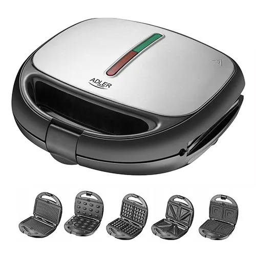 Adler AD 3040 Sandwich Maker 1200 W Black Grey