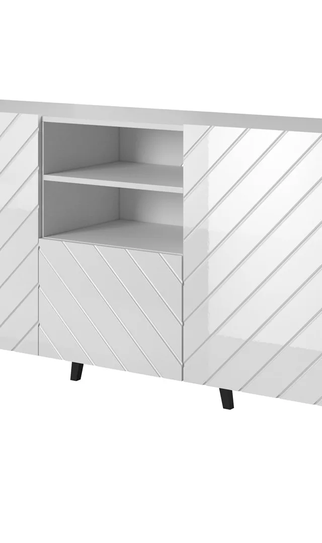 ABETO Chest Of Drawers 150x42x82 White Glossy